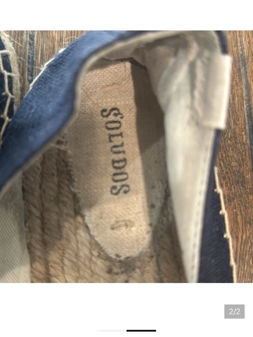 Soludos Navy Espadrille Slip-Ons with White Floral Embroidery